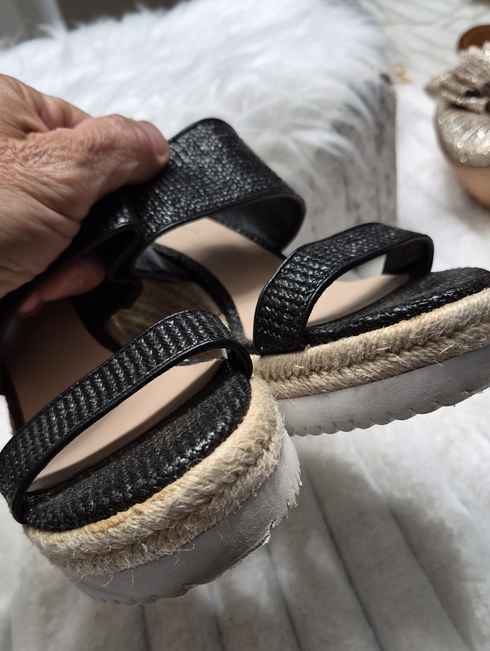 Stuart Weitzman Mykonos Two-Strap Wedge Espadrille Sandals Women's Sz 6.5 $395 - Picture 10 of 10